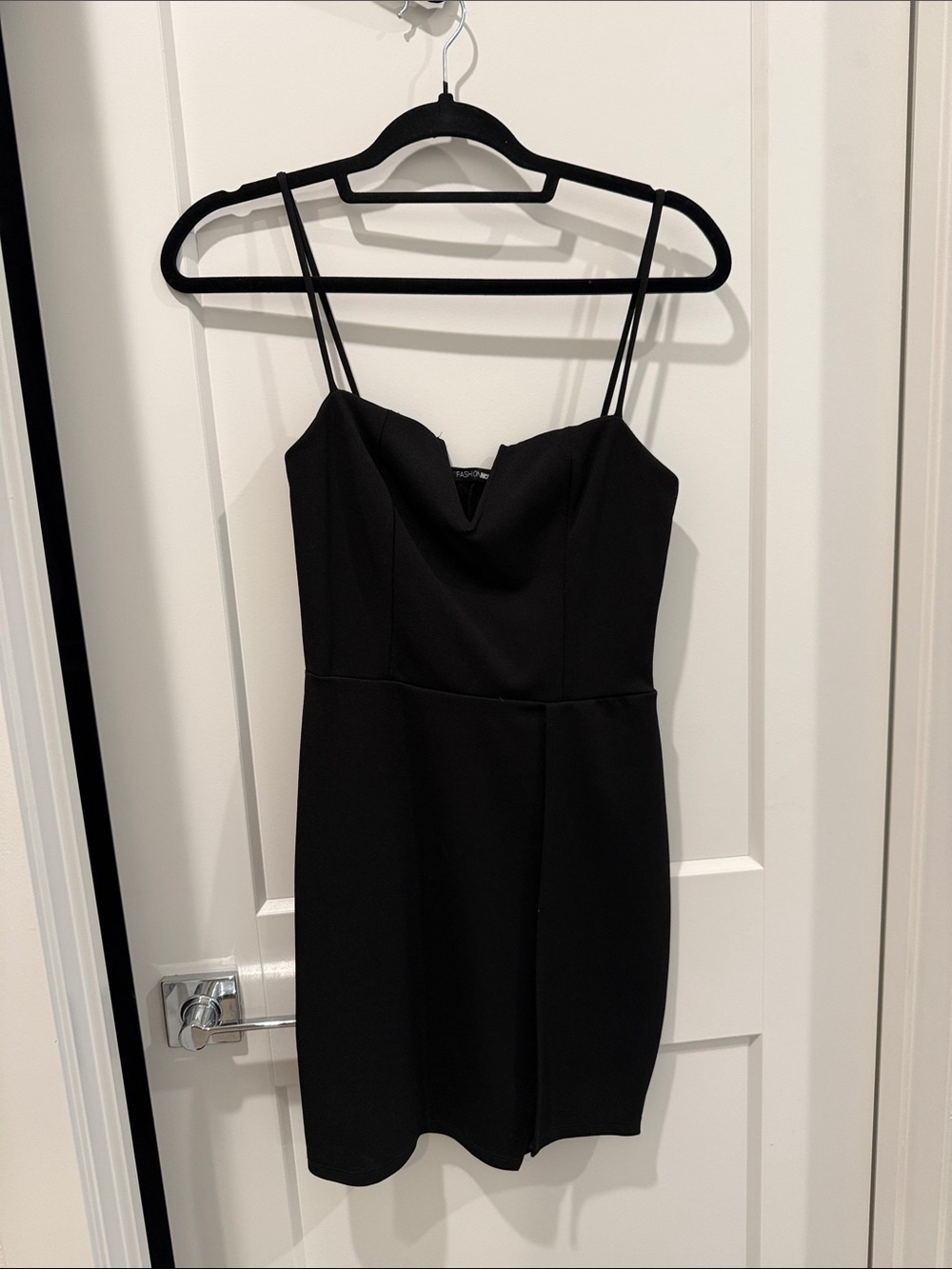 Fashion Nova Little Black Cowl-Neck Mini Dress